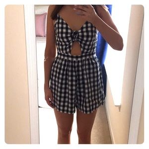 American Eagle gingham print romper